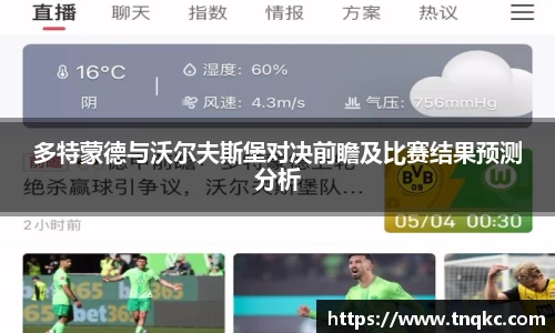 多特蒙德与沃尔夫斯堡对决前瞻及比赛结果预测分析